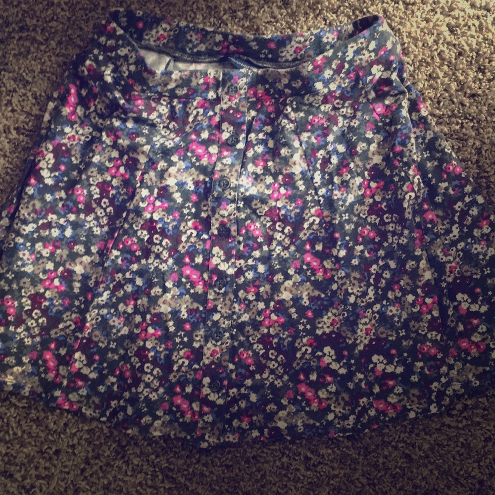 Cotton skirt - grey floral